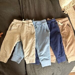 FOUR pairs of J. Crew Crewcuts boys joggers, size 2.